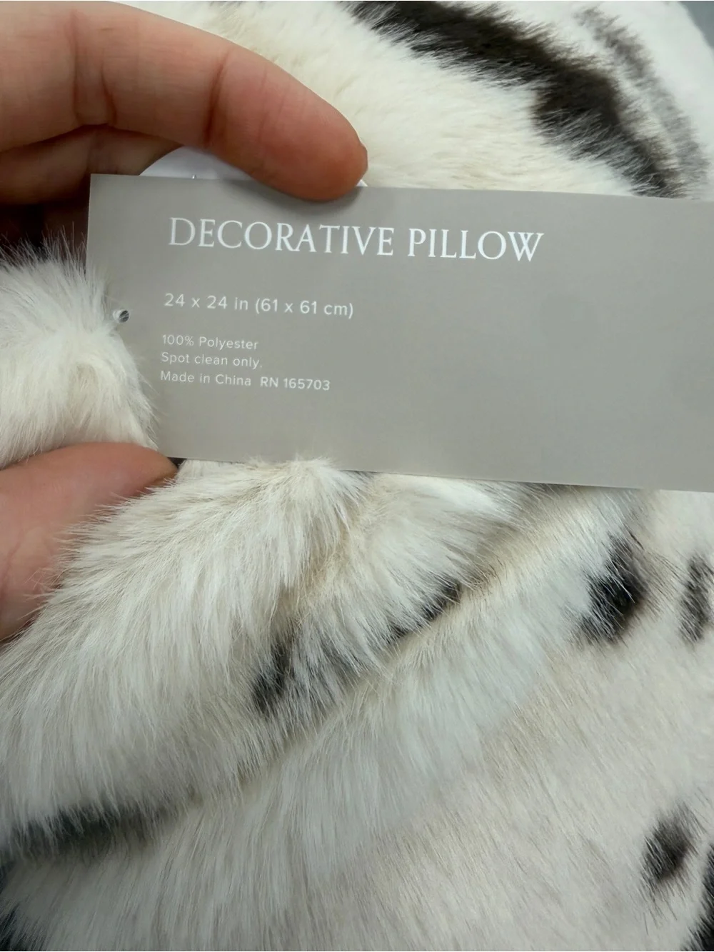 New Soho Loft NYC set 24x24” Plush Faux Cowhide Decorative Throw Pillow